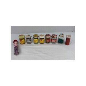 Vintage Glitter Lot TAP Pactra Craft House Glass Jars Gold Green Brown Crafting